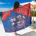 Custom Bulldogs Football Sarong Aboriginal Dot Art Pattern