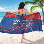 Custom Bulldogs Football Sarong Aboriginal Dot Art Pattern