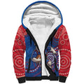 Custom Bulldogs Football Sherpa Hoodie Aboriginal Dot Art Pattern