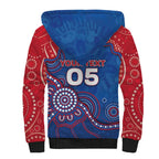 Custom Bulldogs Football Sherpa Hoodie Aboriginal Dot Art Pattern