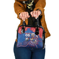 Custom Bulldogs Football Shoulder Handbag Aboriginal Dot Art Pattern