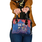 Custom Bulldogs Football Shoulder Handbag Aboriginal Dot Art Pattern