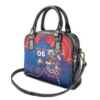 Custom Bulldogs Football Shoulder Handbag Aboriginal Dot Art Pattern