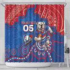 Custom Bulldogs Football Shower Curtain Aboriginal Dot Art Pattern