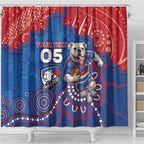 Custom Bulldogs Football Shower Curtain Aboriginal Dot Art Pattern