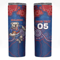 Custom Bulldogs Football Skinny Tumbler Aboriginal Dot Art Pattern