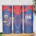 Custom Bulldogs Football Skinny Tumbler Aboriginal Dot Art Pattern