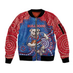 Custom Bulldogs Football Sleeve Zip Bomber Jacket Aboriginal Dot Art Pattern