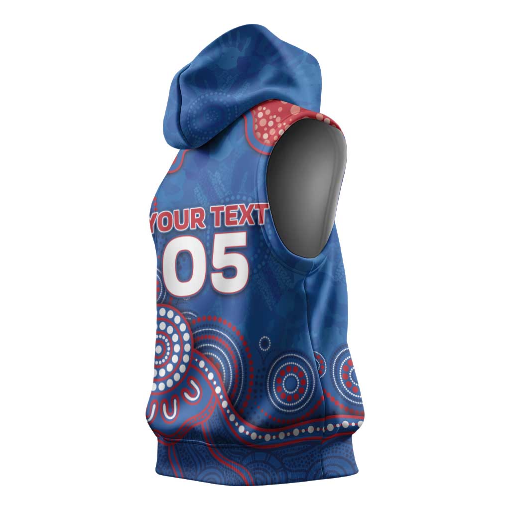 Custom Bulldogs Football Sleeveless Hoodie Aboriginal Dot Art Pattern