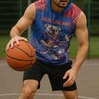 Custom Bulldogs Football Sleeveless Hoodie Aboriginal Dot Art Pattern