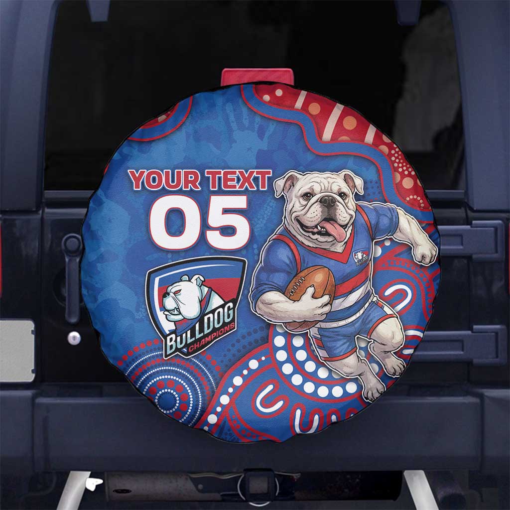 Custom Bulldogs Football Spare Tire Cover Aboriginal Dot Art Pattern