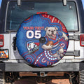 Custom Bulldogs Football Spare Tire Cover Aboriginal Dot Art Pattern