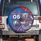Custom Bulldogs Football Spare Tire Cover Aboriginal Dot Art Pattern