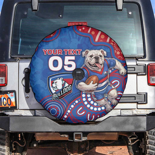 Custom Bulldogs Football Spare Tire Cover Aboriginal Dot Art Pattern