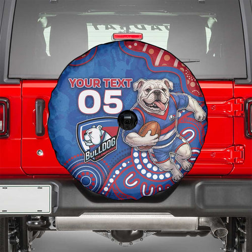 Custom Bulldogs Football Spare Tire Cover Aboriginal Dot Art Pattern
