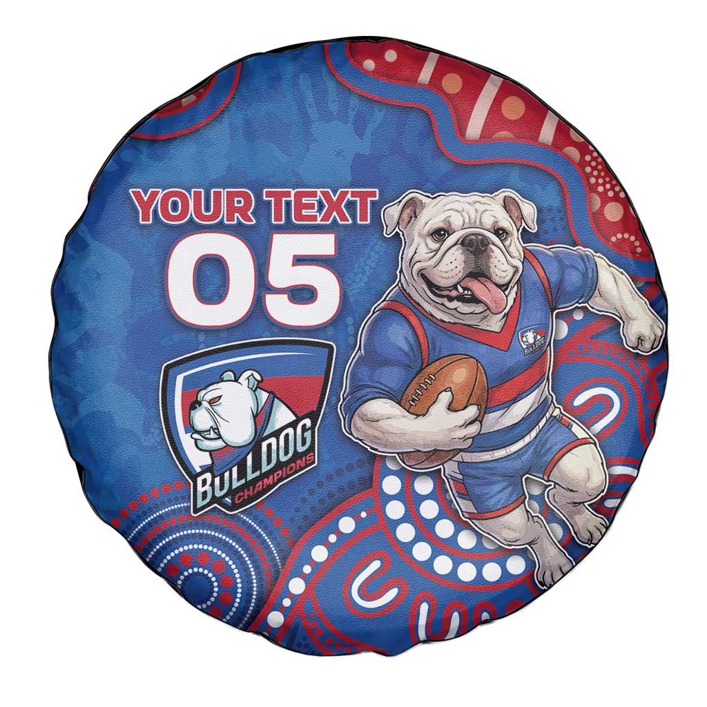 Custom Bulldogs Football Spare Tire Cover Aboriginal Dot Art Pattern