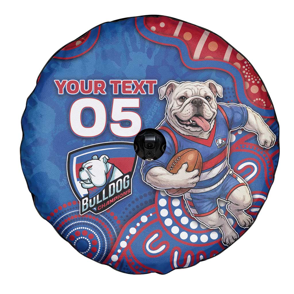 Custom Bulldogs Football Spare Tire Cover Aboriginal Dot Art Pattern