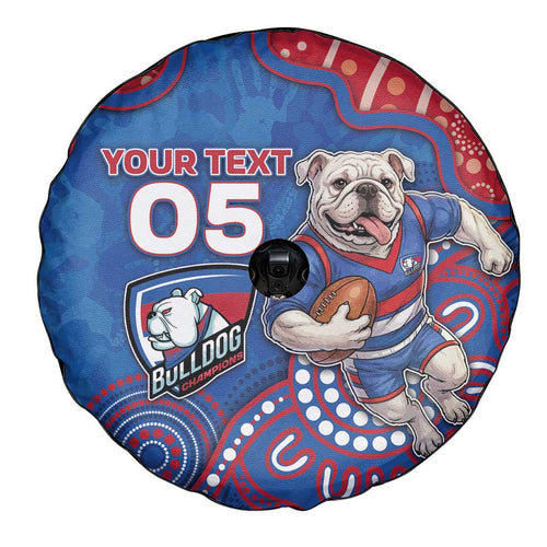 Custom Bulldogs Football Spare Tire Cover Aboriginal Dot Art Pattern