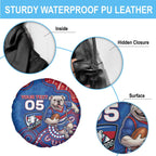 Custom Bulldogs Football Spare Tire Cover Aboriginal Dot Art Pattern