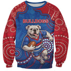 Custom Bulldogs Football Sweatshirt Aboriginal Dot Art Pattern