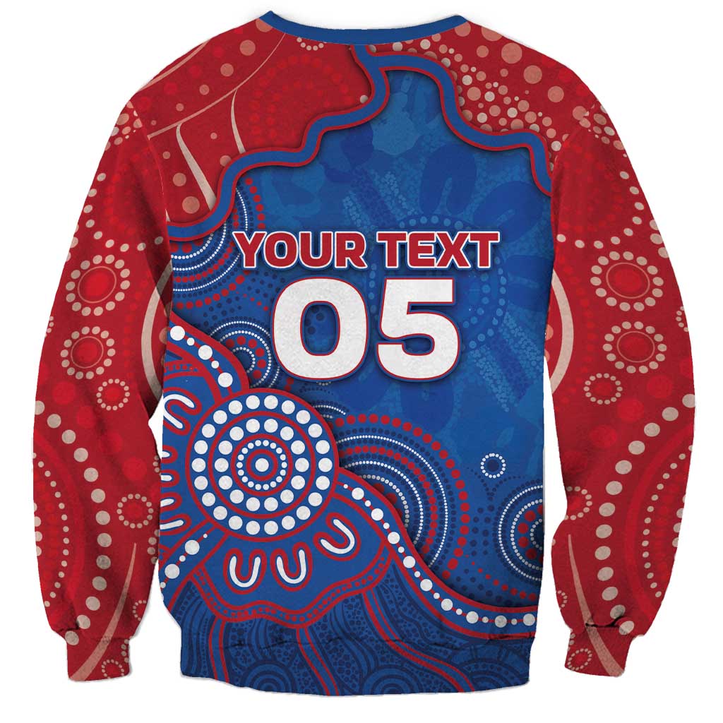 Custom Bulldogs Football Sweatshirt Aboriginal Dot Art Pattern