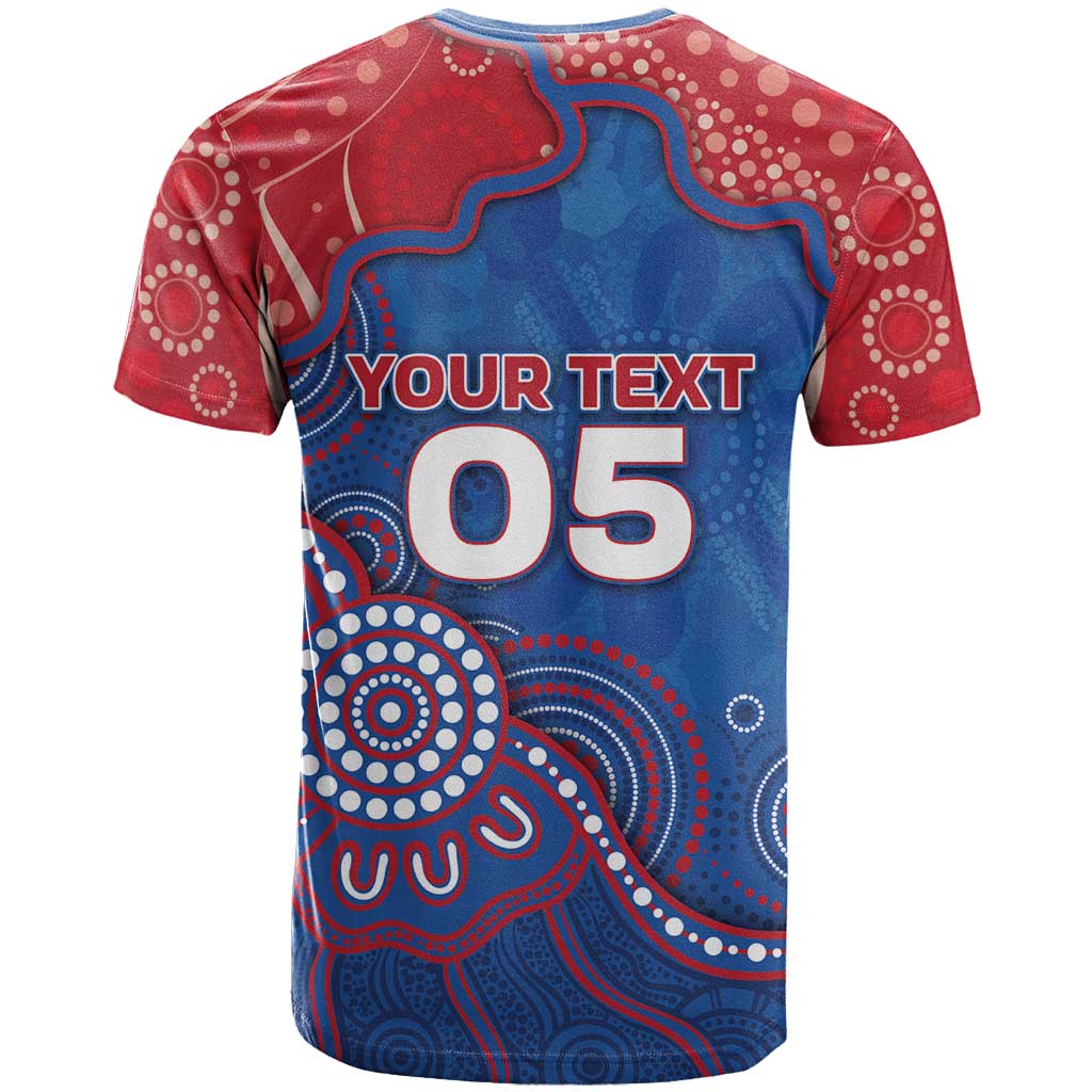 Custom Bulldogs Football T Shirt Aboriginal Dot Art Pattern