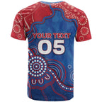 Custom Bulldogs Football T Shirt Aboriginal Dot Art Pattern