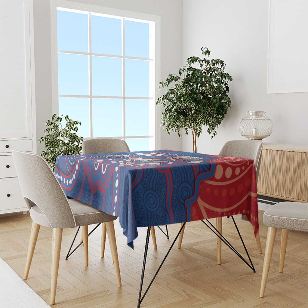 Custom Bulldogs Football Tablecloth Aboriginal Dot Art Pattern