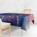Custom Bulldogs Football Tablecloth Aboriginal Dot Art Pattern