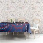 Custom Bulldogs Football Tablecloth Aboriginal Dot Art Pattern