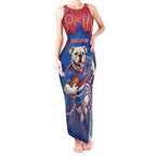 Custom Bulldogs Football Tank Maxi Dress Aboriginal Dot Art Pattern