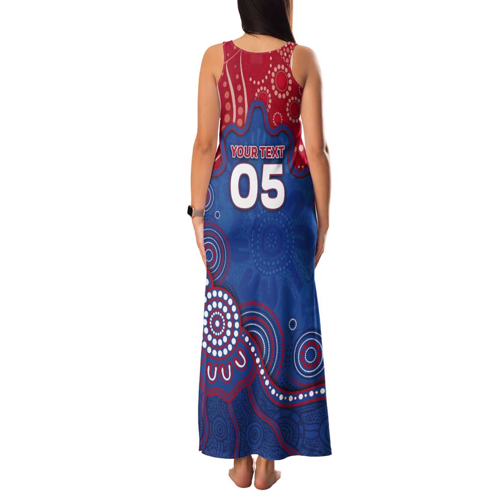 Custom Bulldogs Football Tank Maxi Dress Aboriginal Dot Art Pattern