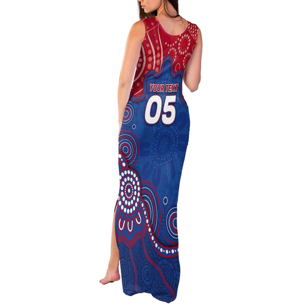 Custom Bulldogs Football Tank Maxi Dress Aboriginal Dot Art Pattern