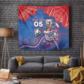 Custom Bulldogs Football Tapestry Aboriginal Dot Art Pattern