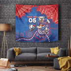 Custom Bulldogs Football Tapestry Aboriginal Dot Art Pattern