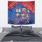 Custom Bulldogs Football Tapestry Aboriginal Dot Art Pattern