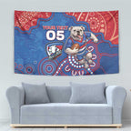 Custom Bulldogs Football Tapestry Aboriginal Dot Art Pattern
