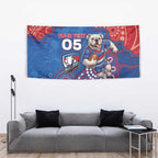 Custom Bulldogs Football Tapestry Aboriginal Dot Art Pattern