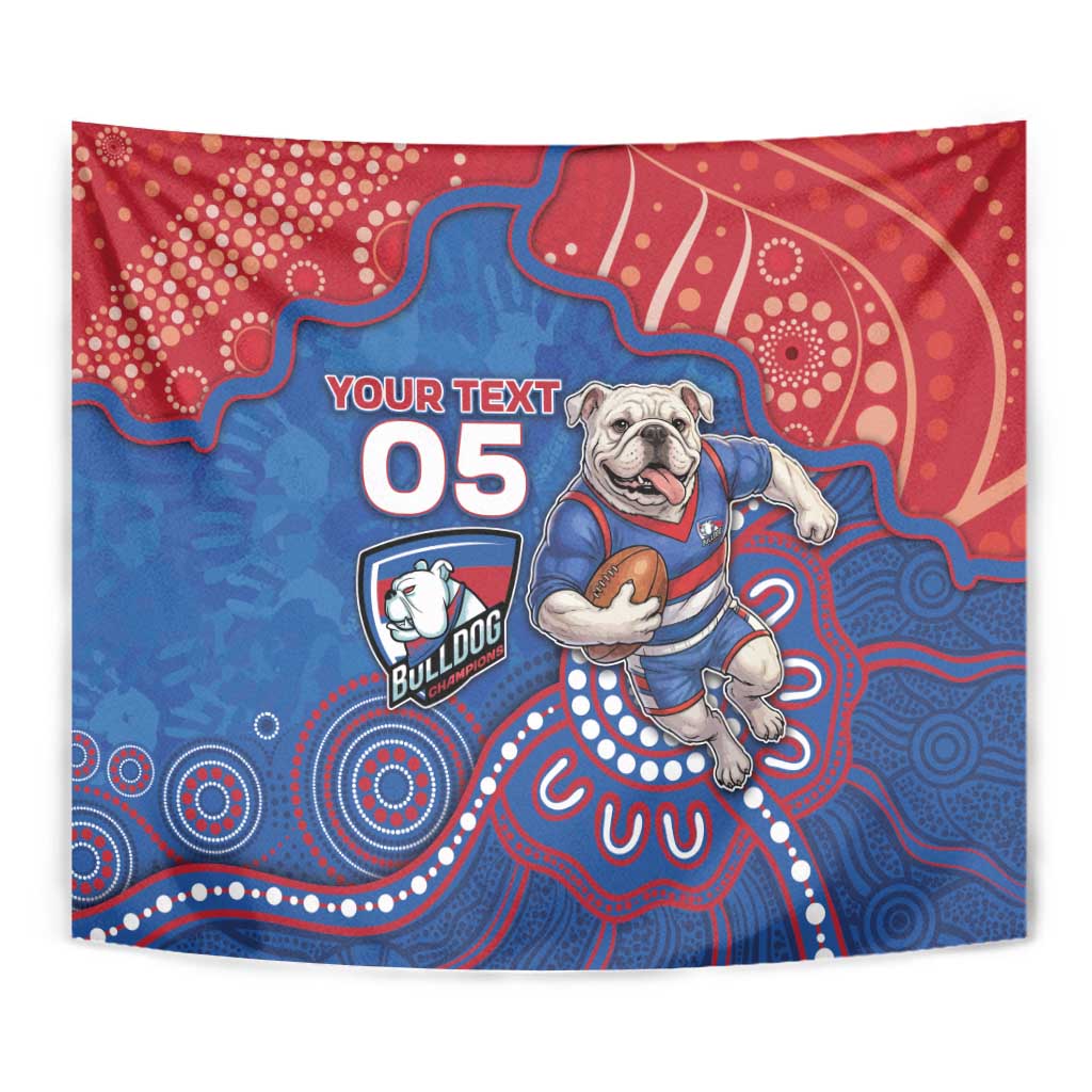 Custom Bulldogs Football Tapestry Aboriginal Dot Art Pattern