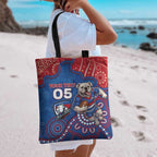 Custom Bulldogs Football Tote Bag Aboriginal Dot Art Pattern