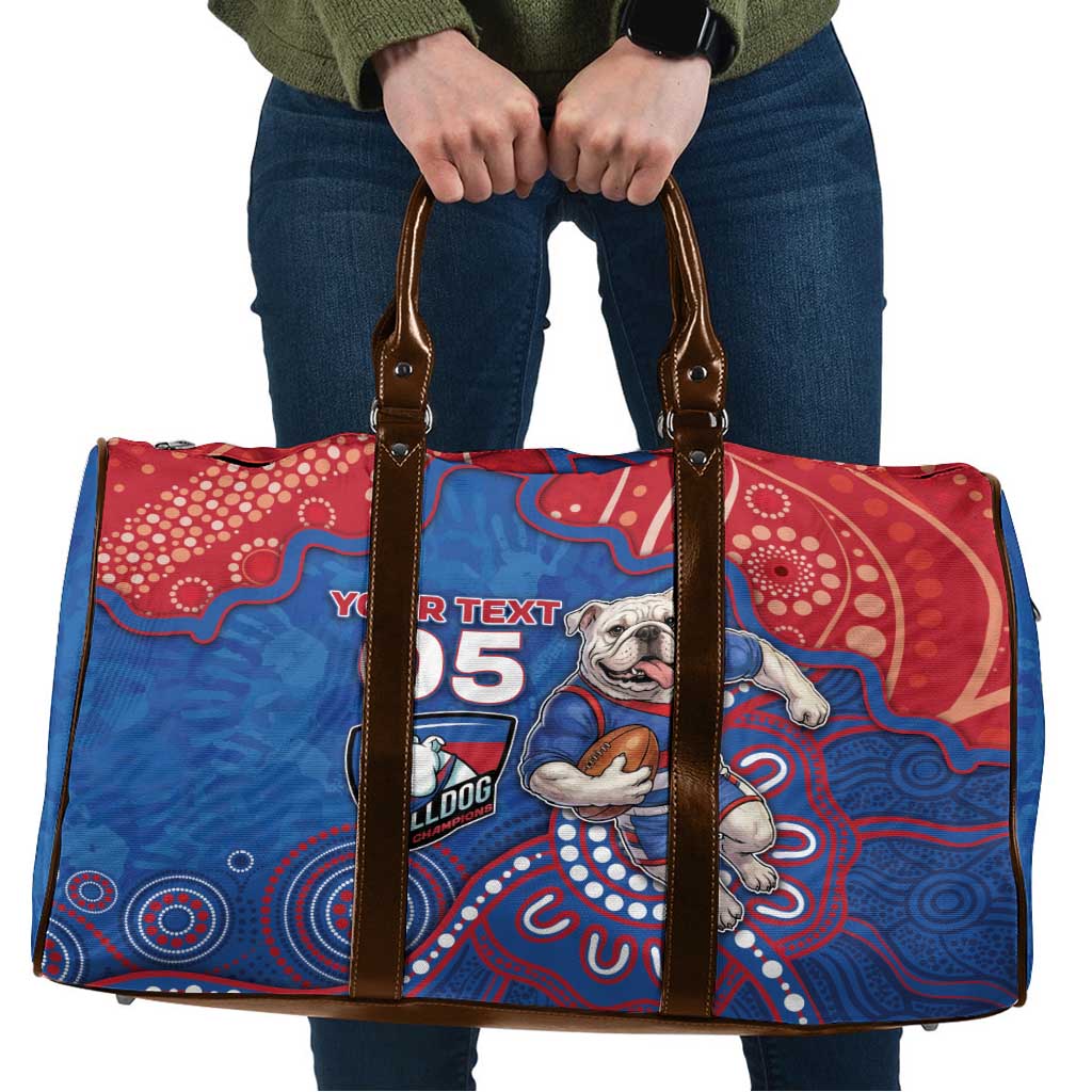 Custom Bulldogs Football Travel Bag Aboriginal Dot Art Pattern