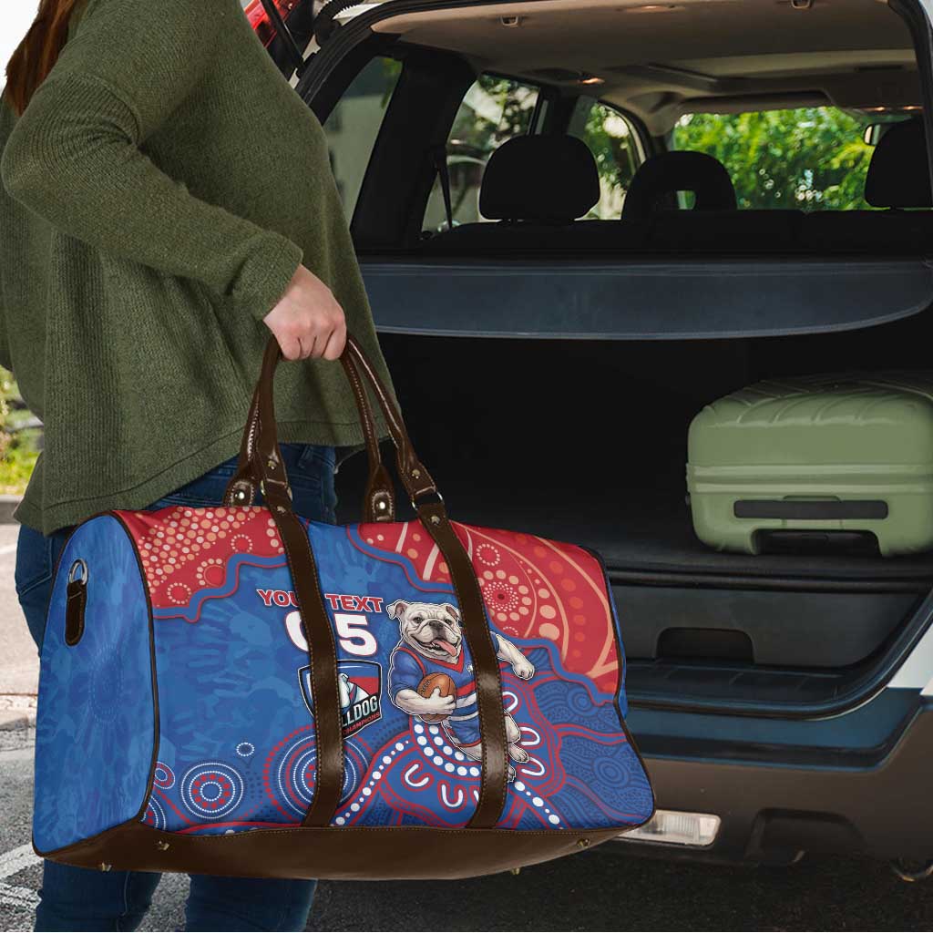 Custom Bulldogs Football Travel Bag Aboriginal Dot Art Pattern