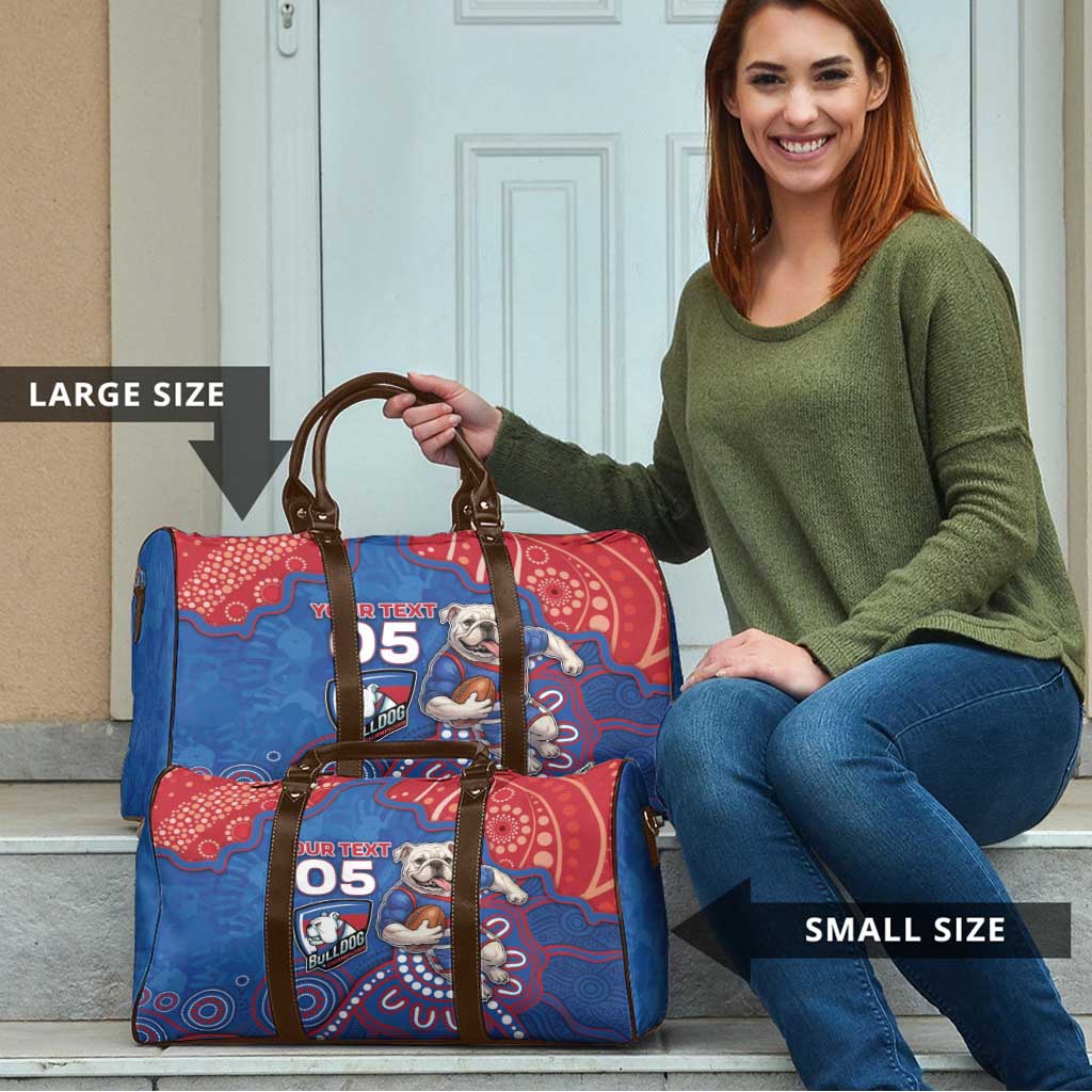 Custom Bulldogs Football Travel Bag Aboriginal Dot Art Pattern