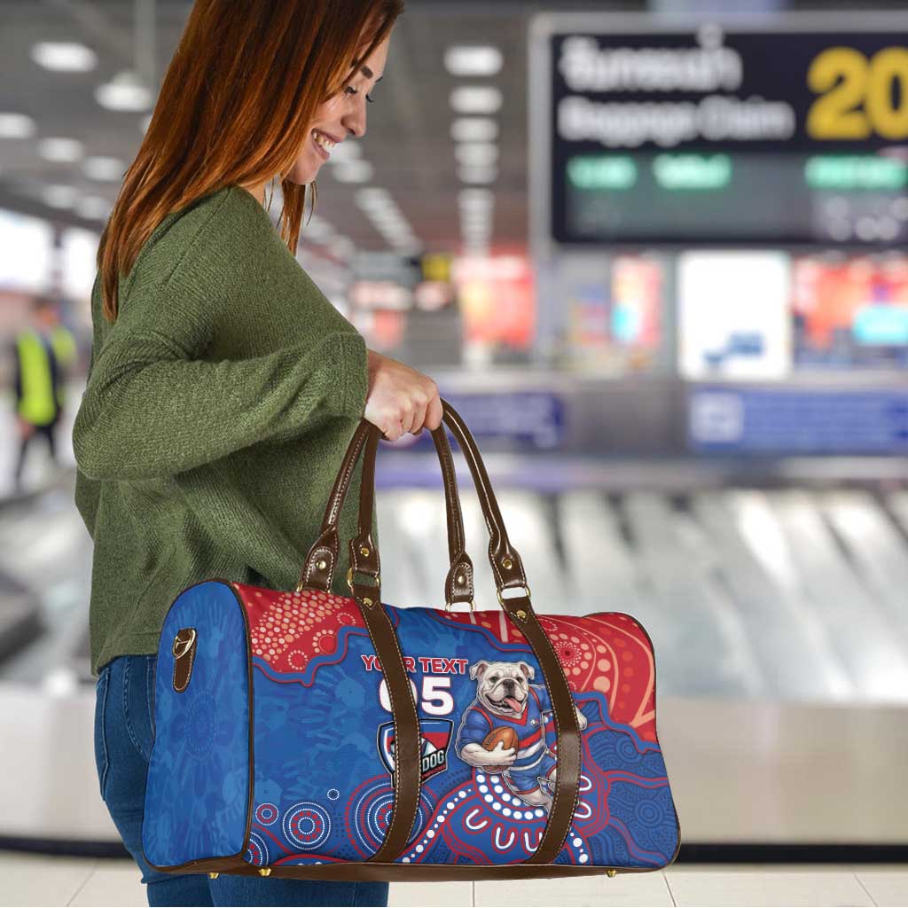 Custom Bulldogs Football Travel Bag Aboriginal Dot Art Pattern