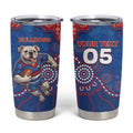 Custom Bulldogs Football Tumbler Cup Aboriginal Dot Art Pattern