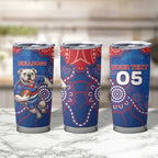 Custom Bulldogs Football Tumbler Cup Aboriginal Dot Art Pattern