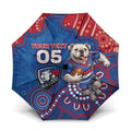 Custom Bulldogs Football Umbrella Aboriginal Dot Art Pattern