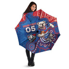 Custom Bulldogs Football Umbrella Aboriginal Dot Art Pattern