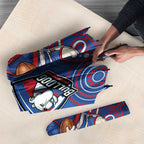 Custom Bulldogs Football Umbrella Aboriginal Dot Art Pattern