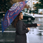 Custom Bulldogs Football Umbrella Aboriginal Dot Art Pattern
